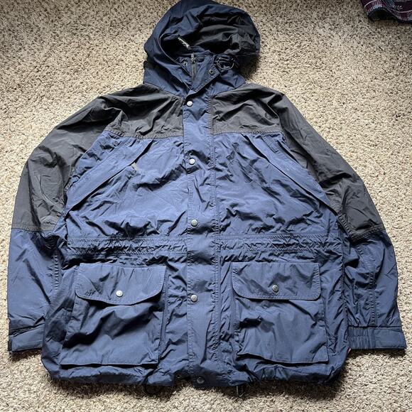 VTG Woolrich Jacket Men’s xl Royal Blue Waterproof Hooded Rain Coat - Picture 1 of 10